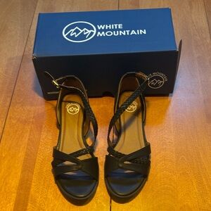 White Mountain Black Braided Slingback Sandals - Women's